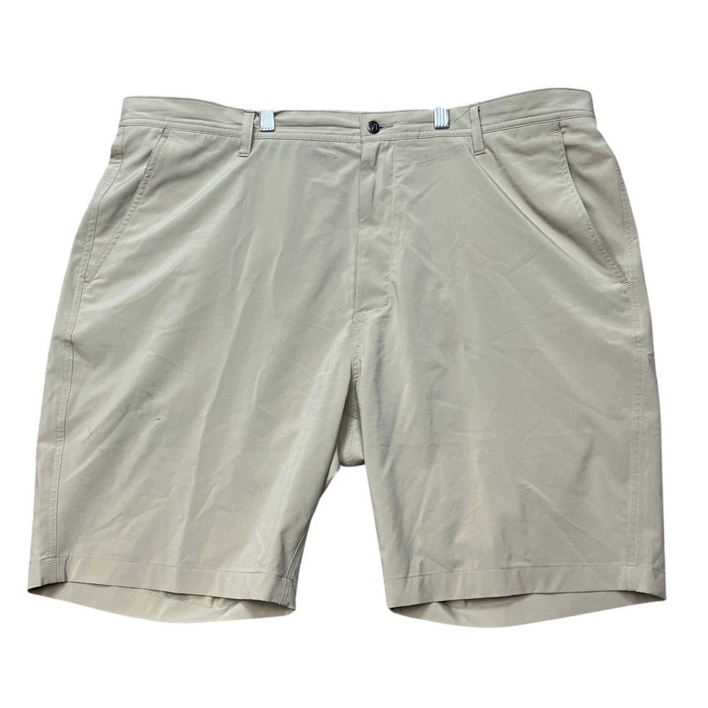 FootJoy Golf Shorts Men 42 9 Inseam Khaki Performance Stretch Flat Front FJ EUC